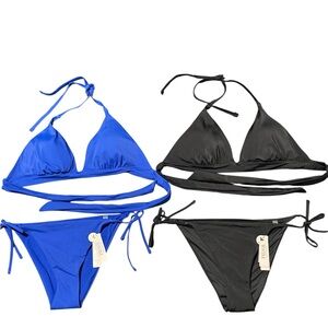 Victoria’s Secret string halter triangle bikini sets large tops medium bottoms